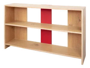 Limed Oak and Red Aluminium Bookcase by Paul Kelley
