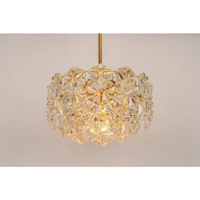Petite Chandelier in Brass and Crystal Glass by Kinkeldey, Germany, 1970s For Sale - Image 12 of 13