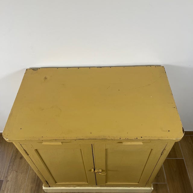 Antique Butter-Yellow Kitchen Sideboard, Late 19th-Early 20th Century For Sale - Image 3 of 18