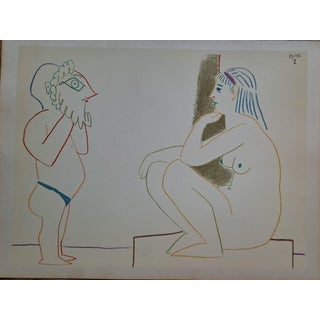 Pablo Picasso, The Nude Woman and the Masked Man, 1954, Lithograph For Sale