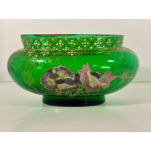 Art Nouveau Legras Mont Joye Enameled Art Glass Vase, c. 1900 For Sale - Image 3 of 10
