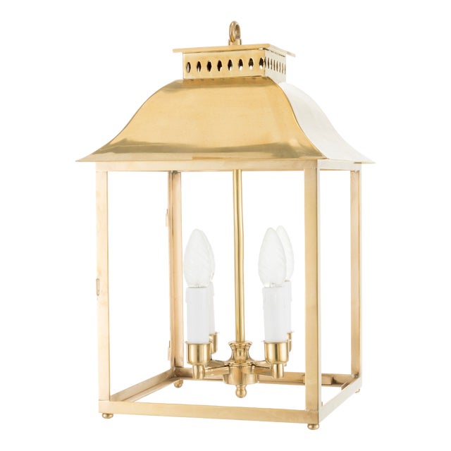 Eden English Natural Brass Lantern by Il Bronzetto For Sale