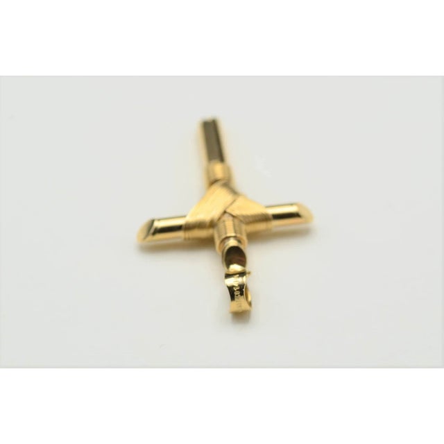Contemporary 1 Inch 14K Yellow Gold Cross Pendant For Sale - Image 3 of 3
