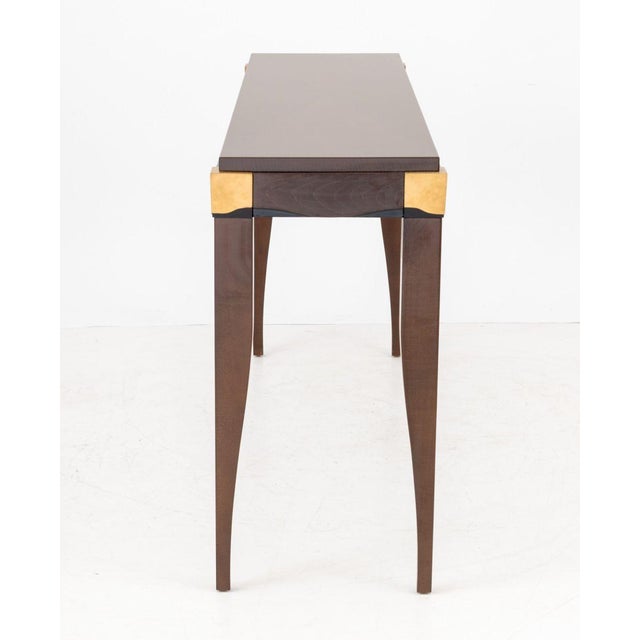 French Art Deco Style Satinwood Console Table For Sale In New York - Image 6 of 6