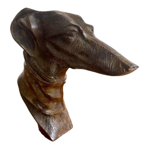 Vintage Art Deco Bronze Verdigris Patinated Whippet or Greyhound Dog