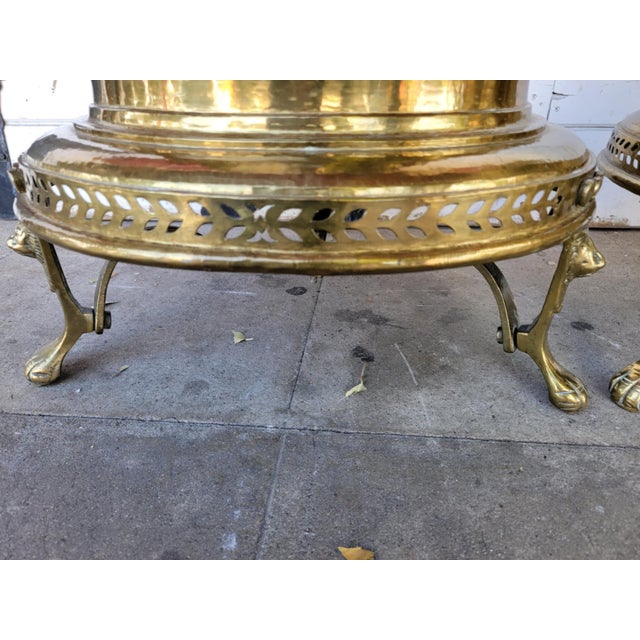 1960s Two French Style Brass & Copper Bell Brazier Heater For Sale In Los Angeles - Image 6 of 18