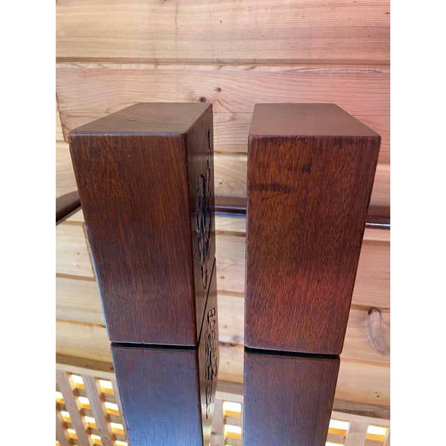 Wood Mid-Century Abstract Cat Mosaic Wood Sculptural Boxes, Pair For Sale - Image 7 of 8