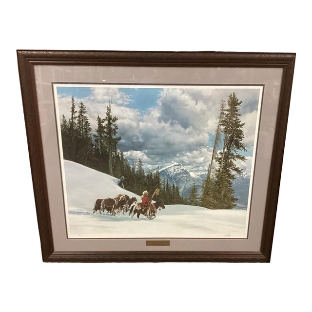 Paul Calle Signed Limited Edition Print “Into the Great Alone” 726/950 Framed 1987 For Sale