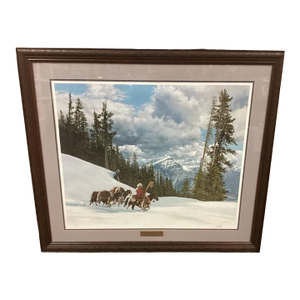 Paul Calle Signed Limited Edition Print “Into the Great Alone” 726/950 Framed 1987