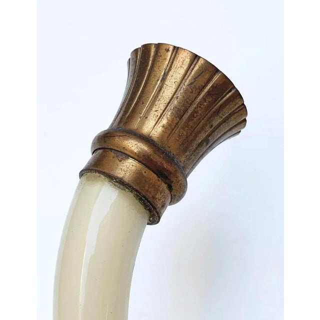 Italian Ivory White Blown Murano Glass & Coppered Brass Sconces, 1940s, Set of 2 For Sale - Image 18 of 18