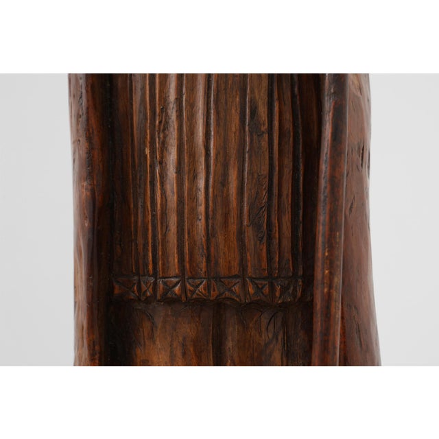 18th Century Carved Wooden Sint-Cornelius Figure with Papal Tiara and Triple Cross Staff, 1800s For Sale - Image 16 of 18