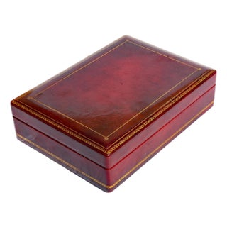 Italian Leather Ruby Red Box For Sale
