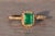Gold The 90th Avenue: Emerald Cut Natural Emerald Ring with Diamonds in Yellow Gold For Sale - Image 8 of 10
