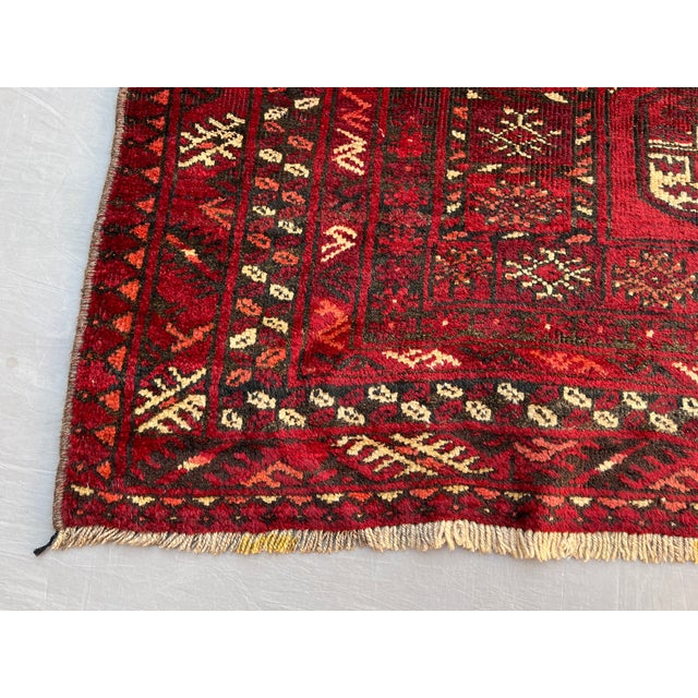Vintage Afghan Ersari Turkmen Bokhara Gul Rug - 6'7" X 4'1" For Sale - Image 6 of 12