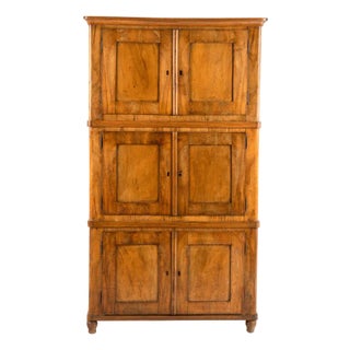Antique Austrian Walnut Three-Case Campaign Cabinet For Sale