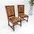 Hollywood Regency Pair of Turned Legs & Stretchers Large Leather Upholstery Side Chairs MINT! For Sale - Image 3 of 14