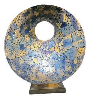 Sculptural Crackled Glass Mosaic Table Lamp, 1990s
