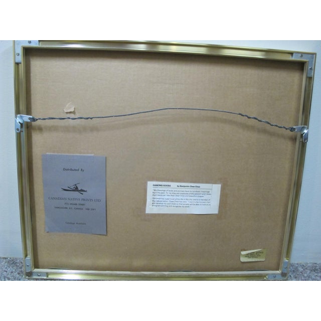 Mid 20th Century Benjamin Chee Chee Framed Indigenous Canadian Native Dancing Goose Print For Sale - Image 5 of 5