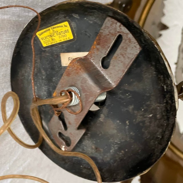 Vintage Tom Green for Feldman Lighting Brutalist Flame Brass Chandelier Light Fixture For Sale - Image 10 of 12