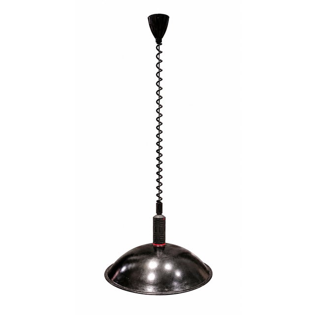 Industrial Vintage Adjustable Industrial Black Metal Pendant Lamp, 1980s For Sale - Image 3 of 6