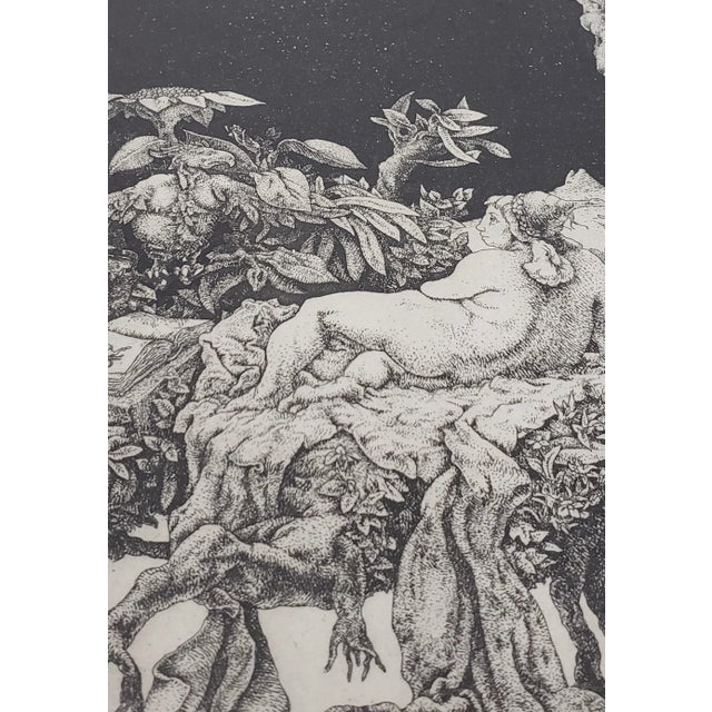 1970s Stan Washburn (California, 20th C.) "Old Harry Lighting Up the Pit" Original Etching C.1973 For Sale - Image 5 of 12