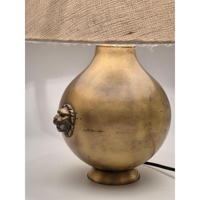Swedish Grace Table Lamp in Brass with Decor of Lion, 1930s For Sale - Image 4 of 13