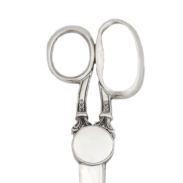 English Late 19th Century Sterling Silver Scissors For Sale - Image 3 of 5