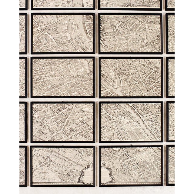 French Provincial Framed Map of Paris After Michel-Étienne Turgot 1739 20 Panels For Sale - Image 3 of 18