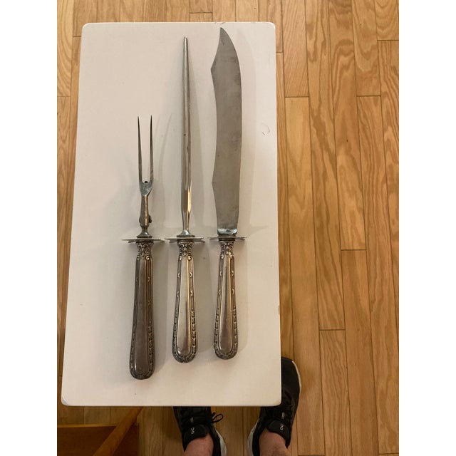 French Antique Gorham Sterling Silver 3-Piece Carving Set For Sale - Image 3 of 13
