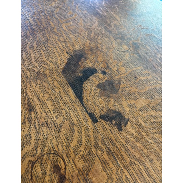 1930s Large Round Table With Barley Twist Legs For Sale In Philadelphia - Image 6 of 7