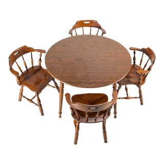 Ethan Allen Heirloom Nutmeg Maple Dining Table & Chairs For Sale