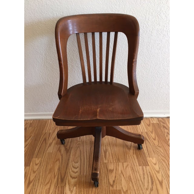 Late 19th Century Americana Johnson Chair Co Wooden Rolling Office