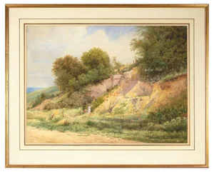 Alfred Tidey, The Ham Stone Quarry, Somerset, Late 19th Century, Watercolour