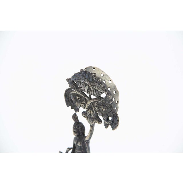 Silver Toothpick Holder with Pre-Columbian Figure For Sale - Image 4 of 5