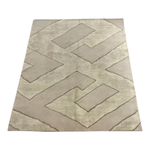 Nourison Home for Christopher Guy Taupe and Gray Key Wool and Silk Hand Knotted Rug 8x10