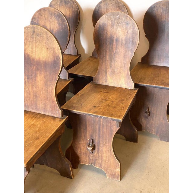 Rustic Wooden Chairs, 1960s, Set of 6 For Sale - Image 4 of 17