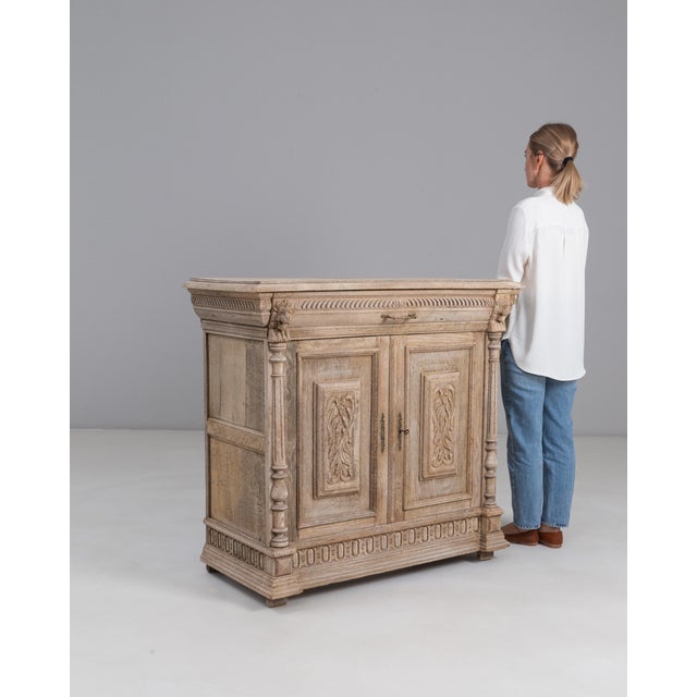 1900 - 1909 1900s Belgian Louis XIII Carved Oak Buffet For Sale - Image 5 of 18