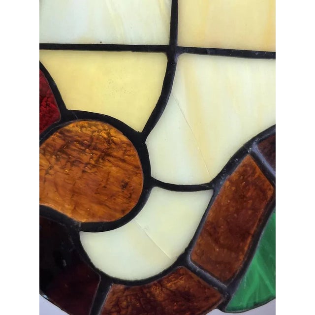 Silver, Root Wood and Cathedral Glass Lamp in the style of Tiffany, Italy, 1989 For Sale - Image 4 of 13