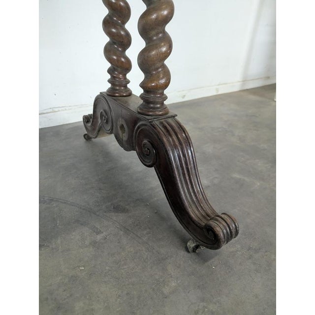 Louis XIII Walnut Writing Table with Twisted Legs and Two Drawers, 1800s For Sale - Image 6 of 10
