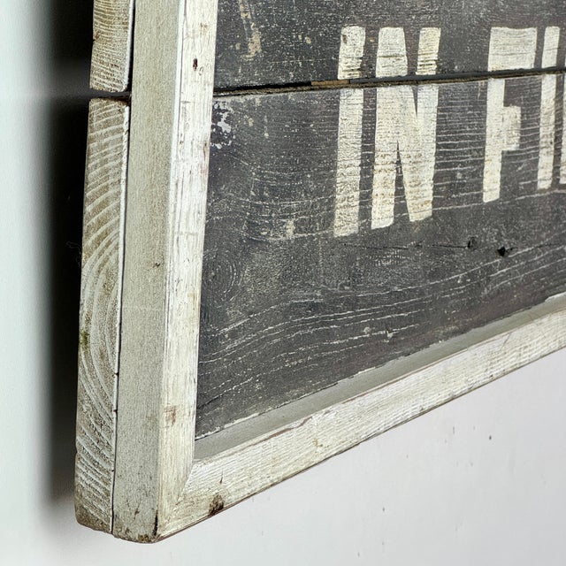 Large Vintage "Ram in Field" Wooden Sign With Barn Shaped Frame For Sale - Image 4 of 8