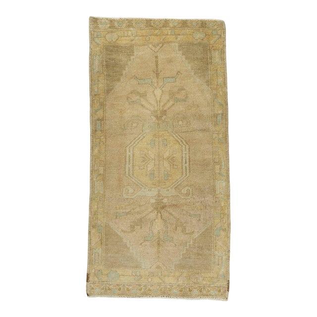 Turkish Mini Rug Oriental Hand Knotted Vintage Rug 1'9" x 3'5" #21080 For Sale