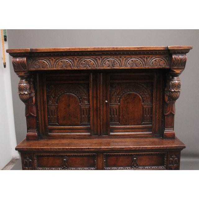 Early 20th Century Oak Court Cupboard, 1920s For Sale - Image 10 of 14