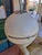 Vintage / Retro (1960s - 1980s) 1970s steel arc lamp with Carrara marble base – vintage design. Iconic 1970s steel arc...