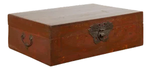 Chinese Early 20th Century Blanket Chest with Underglaze Floral Motifs