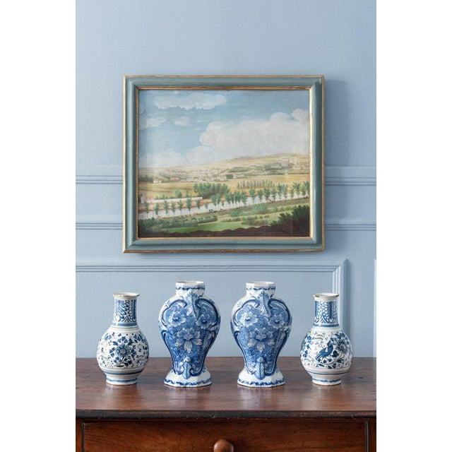 Blue and White Floral Vases from Rouen Faience, 18th Century, Set of 2 For Sale - Image 13 of 14
