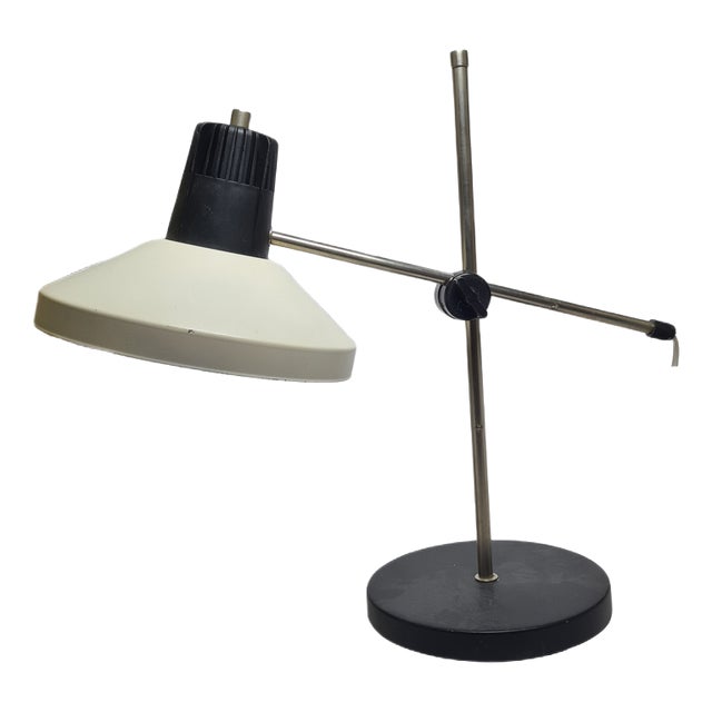 Vintage Polish Bedside Lamp in Glass and Metal, 1980s For Sale