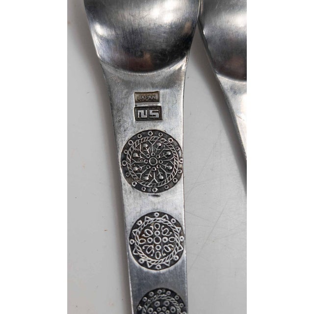 Mid-Century Modernist 38 Piece Stainless Steel Flatware Set in San Moritz for National For Sale - Image 18 of 18