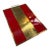 Vintage Red Lacquer & Brass Serving Tray With Handle For Sale