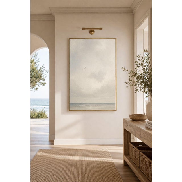 Contemporary Minimalist Coastal Horizon, Neutral Seascape Wall Art Print, 24″ × 36″ For Sale - Image 3 of 9
