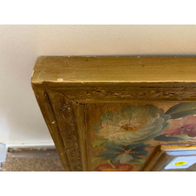 Gold 20th Century Wood Folk Floral Mirror For Sale - Image 8 of 9